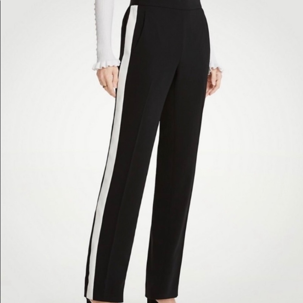Black Tuxedo Pant With White Stripe